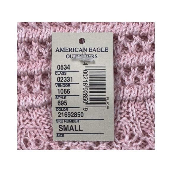 American Eagle Tank Top Womens Crochet Patterned Knit Sleeveless Small Pink Y2K - Picture 7 of 8